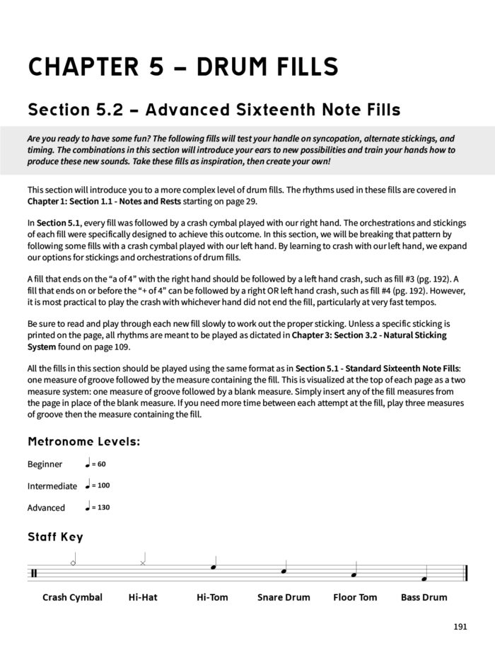 Section 5.2 - Advanced Sixteenth Note Fills Into Page